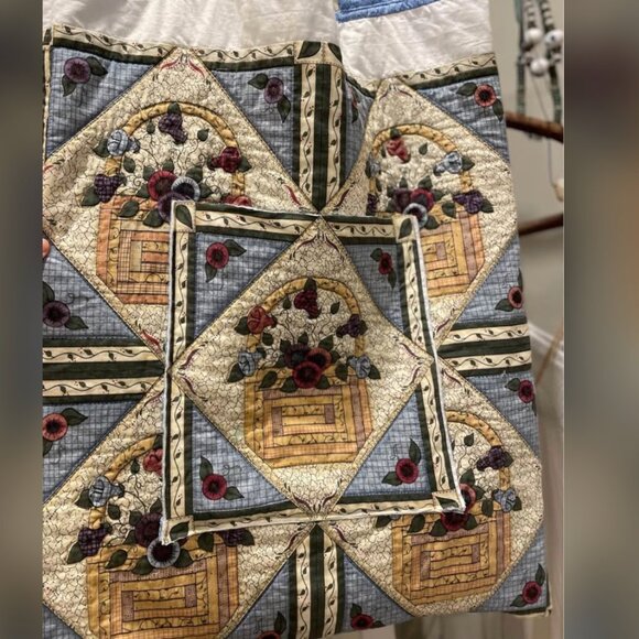 Handmade Quilt Market Tote Shoulder Bag - Picture 3 of 5